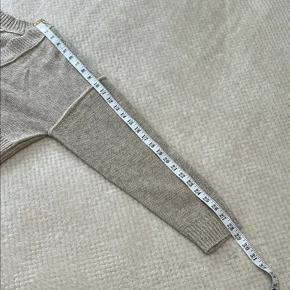 Garage Tan Cropped Cardigan Sweater V-Neck - Picture 5 of 6